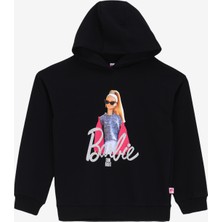 Barbie Baskılı Kadın Siyah Sweatshırt BRB4WG-SWT6009