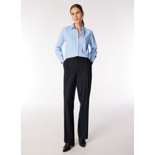 Fabrika Comfort Yüksek Bel Bol Kesim Lacivert Kadın Pantolon FC4WL-PNT0205