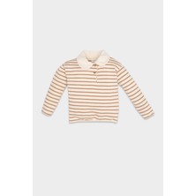 DeFacto Kız Bebek Çizgili Bebe Yaka İçi Yumuşak Tüylü Sweatshirt D6195A5NS