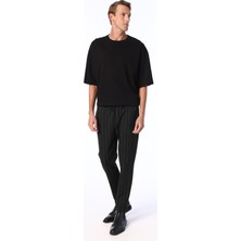 Fabrika Lastikli Bel Duble Paça Antrasit Melanj Erkek Chino Pantolon F4WM-PNT 2109