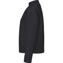 Calvin Klein Jeans Balıkçı Yaka Standart Nakışlı Siyah Kazak Kadın Ck Embro Badge Sweater