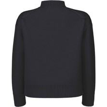 Calvin Klein Jeans Balıkçı Yaka Standart Nakışlı Siyah Kazak Kadın Ck Embro Badge Sweater
