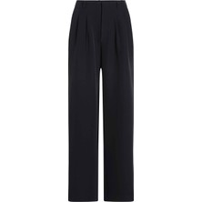 Calvin Klein Jeans Yüksek Bel Standart Siyah Kadın Pantolon Stretch Crepe Straıght Pant