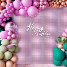 Çerçici Ekstra Metalize Rose Gold Renk Disko Dikdörtgen Kesim Kapı Perdesi Dekorasyon 1x2 Metre