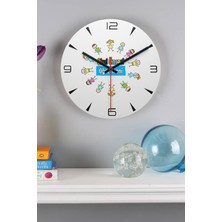 Woodhub Okul Öncesi Öğretmeni Baskılı Ahşap Duvar Saati