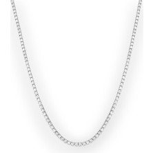 Mediterian 925 Ayar Gümüş 2 Mm. Tenis Su Yolu Kolye