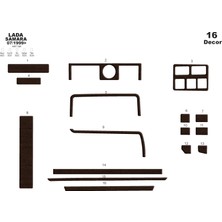 Marscockpitdesign Lada Samara Konsol-Maun Kaplama 1999-2002 16 Parça