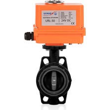 Unox 24V DC Elektrik Aktüatörlü U-Pvc Kelebek Vana Su İçin