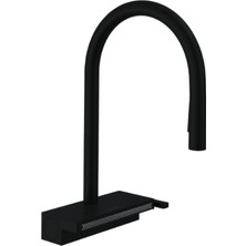 Hansgrohe Aquno Select M81 Tek Kollu Eviye Bataryası 170 - Çekilebilir El Duşu - 3 Jet - SBox Satin Siyah