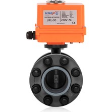 Unox Ø63 220V Ac Elektrik Aktüatörlü U-Pvc Takım Kelebek Vana Su Için