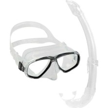 Cressi Perla-Mexico Maske Şnorkel Seti Şeffaf- Siyah