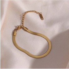 Mediterian Kadın Italyan Bileklik Çelik Gold