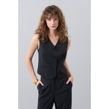 V Yaka Yelek Siyah K2517006_001