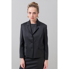 Üç Düğmeli Erkek Yaka Ceket Siyah K2516017_001