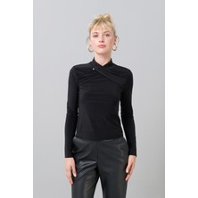 ROMAN Düğüm Görünümlü Bluz Siyah K2523006_001