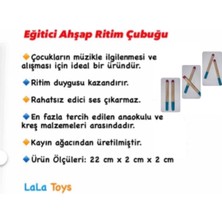 Woodhub Eğitici Ahşap Ritim Çubuğu (1 Çift)