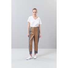 Yanları ve Paçası Örme Deri Havuç Pantolon Standart Renk K2522013_089