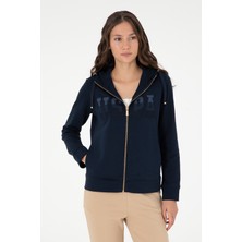 U.S. Polo Assn. Kadın Lacivert Basic Kapüşonlu Sweatshirt 50289540-VR033