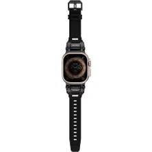 Skinarma Watch 42MM Uyumlu Kordon Skinarma Titon Serisi Hava Alabilen Delikli Strap Kayış Siyah