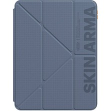 Skinarma iPad Air 11 2024 Uyumlu Kılıf Skinarma Baskı Tasarımlı 360 Tam Koruma Standlı Gamma Kılıf Açık Mavi