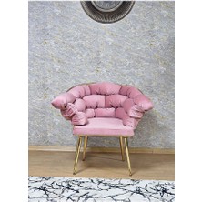 Zafir Tekli Gold Kaplama - Pudra Pembe Döşeme | Balon Çay Seti | Balkon Koltuk | Berjer | Balkon Çay Seti