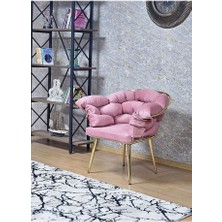 Zafir Tekli Gold Kaplama - Pudra Pembe Döşeme | Balon Çay Seti | Balkon Koltuk | Berjer | Balkon Çay Seti