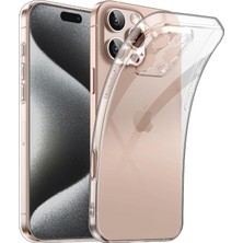 Fibaks Apple iPhone 16 Pro Max Kılıf Kamera Korumalı Şeffaf Ultra Ince Esnek Renksiz Silikon Kapak