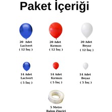 Ata Parti Dünyası ^^ Doğum Günü Konsepti *Kırmızı*Beyaz*Lacivert* 100 Lü Balon Zinciri Parti Seti