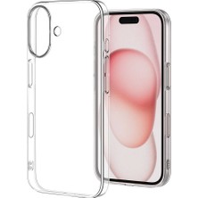 Fibaks Apple iPhone 16 Kılıf Kamera Çıkıntılı Şeffaf Pürüzsüz Kristal Ince Sert Silikon Kapak