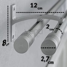 Wenthi Beyaz Metal Rustik 20MM Çift Raylı Perde Askısı, Rustik Borusu, Metal Korniş