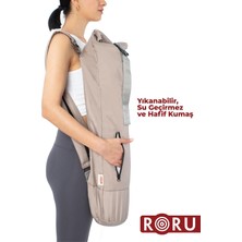 RORU Concept Taş Rengi, Yıkanabilir, Boyu Ayarlanabilir, Fermuarlı Cepli Yoga Matı Çantası, Unisex, Taş Rengi