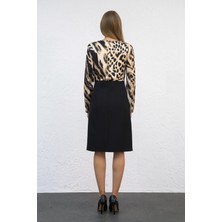 Üstü Leopar Desen Elbise