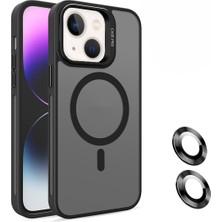 OSG iPhone 15 Plus Uyumlu Lens Koruma Hediyeli Magsafe  Destekli Kamera Standlı Premium Buzlu Kılıf