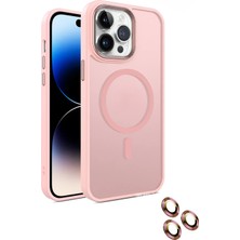 OSG iPhone 15 Pro Uyumlu Lens Koruma Hediyeli Magsafe  Destekli Buzlu Premium Lüx Kılıf