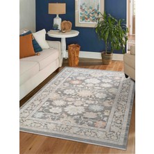 Konfor Halı Rustik 2223 Klasik Vintage Eskitme Salon Gri Country Mutfak Halısı Tozumaz Yumuşak Makine Halısı