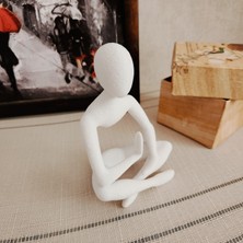 Yoga Yapan Iskandinav Tarzı Biblo Heykel Figür Dekor Dekorasyon 3D 3 Boyutlu Altındal Home