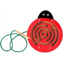 Woodhub Montessori Ahşap Uğur Böceği Manyetik Labirent