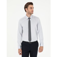 Pierre Cardin Erkek Gri Slim Fit Uzun Kollu Basic Gömlek 50292520-VR024