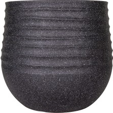 Herdekora Oval Iç ve Dış Mekan Saksı Siyah Küçük Boy 30X30X27,5 Cm.