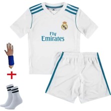 Sidas Real Madrid Ronaldo 2018 Beyaz Çocuk  Takımı Forması 4'lü Set Hediyeli