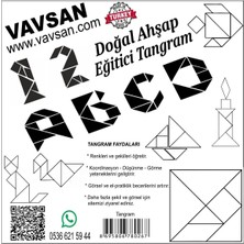 Woodhub Tangram 12X12CM Puzzle Yapboz Bultak Zeka Oyunları Eğitici Renkli Montessori Ahşap Oyuncak