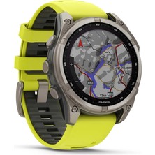 Garmin  Garmin Fenix 8 - 47 mm Solar Sapphire Titanyum Amp Sarı/grafit Silikon Kayışlı