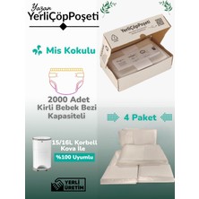 Yerli Çöp Poşeti Korbell 15/16L Uyumlu Yerli Bebek Bezi Çöp Poşeti 4lü