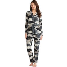 Penye Mood Kadın Petrol Pijama Takım 9727