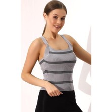 Irmak Kerekli Çapraz Askılı Triko Atlet Triko Bluz 1801