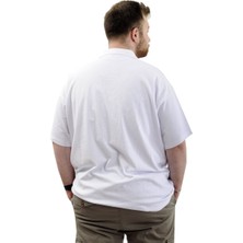 ModeXL  Büyük Beden Erkek Gömlek Apas Yaka Jakar U24380 Beyaz