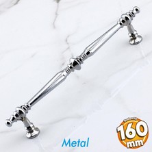 Badem10 Muse Krom Metal Kulp 160 mm - 16 cm Mobilya Çekmece Mutfak Dolabı Kulbu Krom