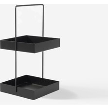 Rarart Concept 2 Katlı Siyah Metal Organizer - Çok Amaçlı Düzenleyici