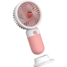 Elenxs El Mini Fan Şarj Edilebilir Öğrenci Çalışma Uyku Hava Fanları Koşu Yürüyüş Soğutma Cihazı Telefon Tutucu Ev Pembe (Yurt Dışından)