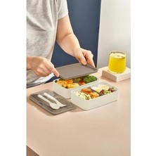 Melff 2 Katlı Beslenme Kabı Çatal ve Kaşıklı Set